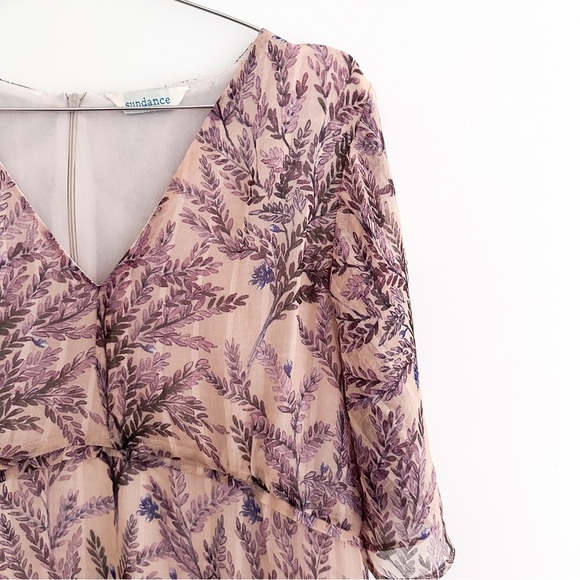 Sundance Lilac Springs Beige Floral Asymmetrical Midi Dress M or L - Picture 5 of 11